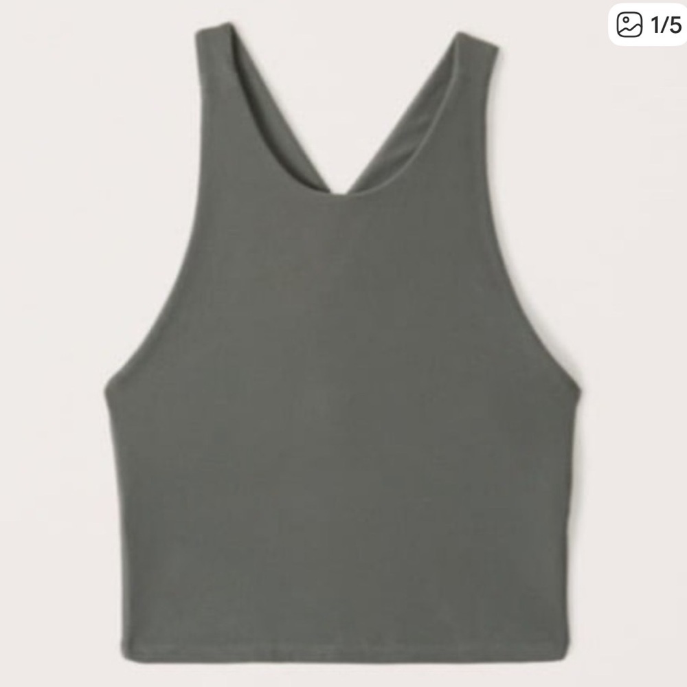 Abercrombie & Fitch Olive Green Contour Cross Back Tank XXS